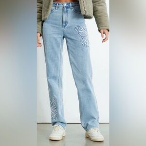 PacSun Butterfly Patch '90s Boyfriend Jeans
